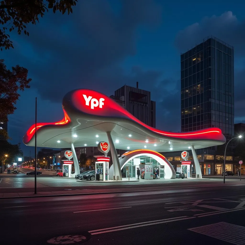 Estación YPF moderna en Buenos Aires